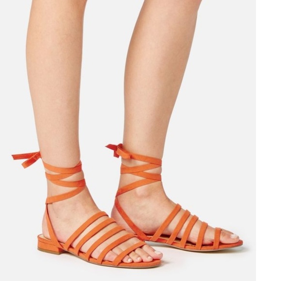 Just Fab sandals Orange sandals, Size 9 - Picture 1 of 7